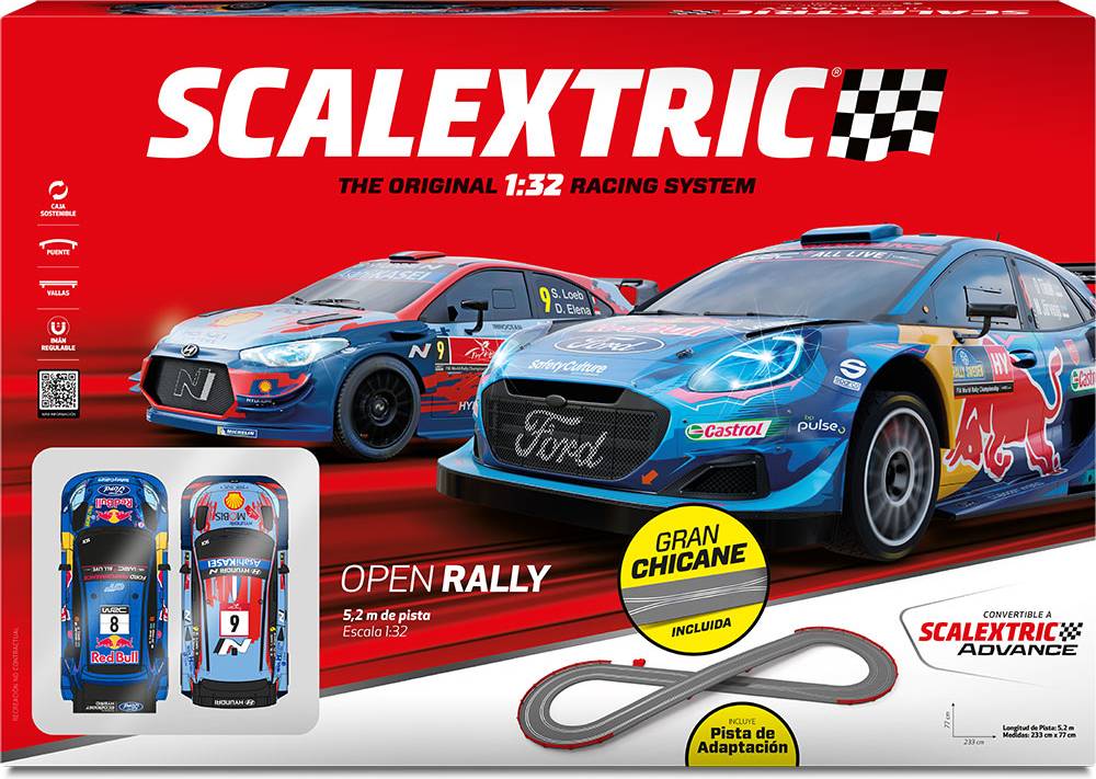 Scalextric Open Rally Racetrack 233 x 77 cm