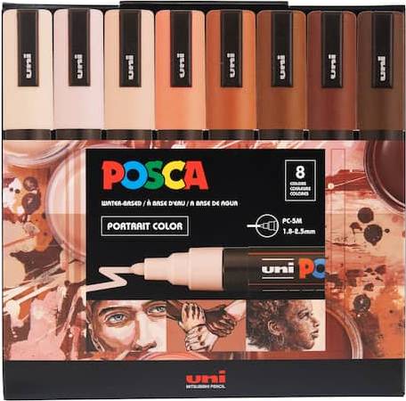 Posca markers set Posca PC-5M Portrait Color 8-pack