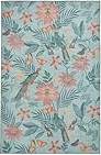 Think Rugs Amaya Tropical Birds Washable Rug Green Multicolour