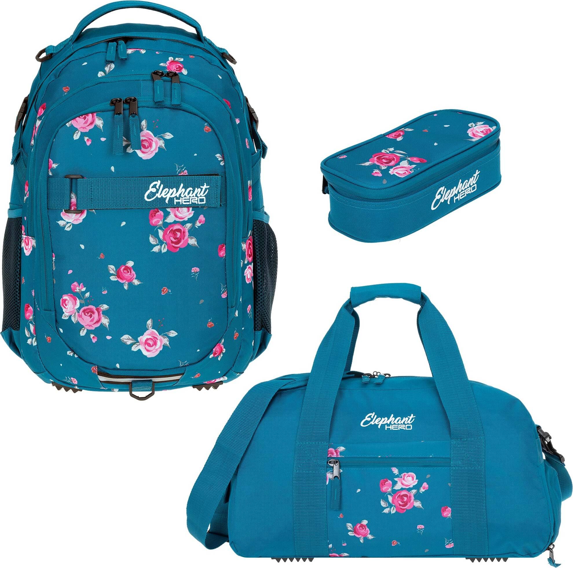 Elephant Hero Signature Rucksack Set - Blue Flower