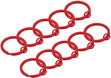 Uxcell Split Keychain Rings 10pcs Round Flat Key Holder - Red
