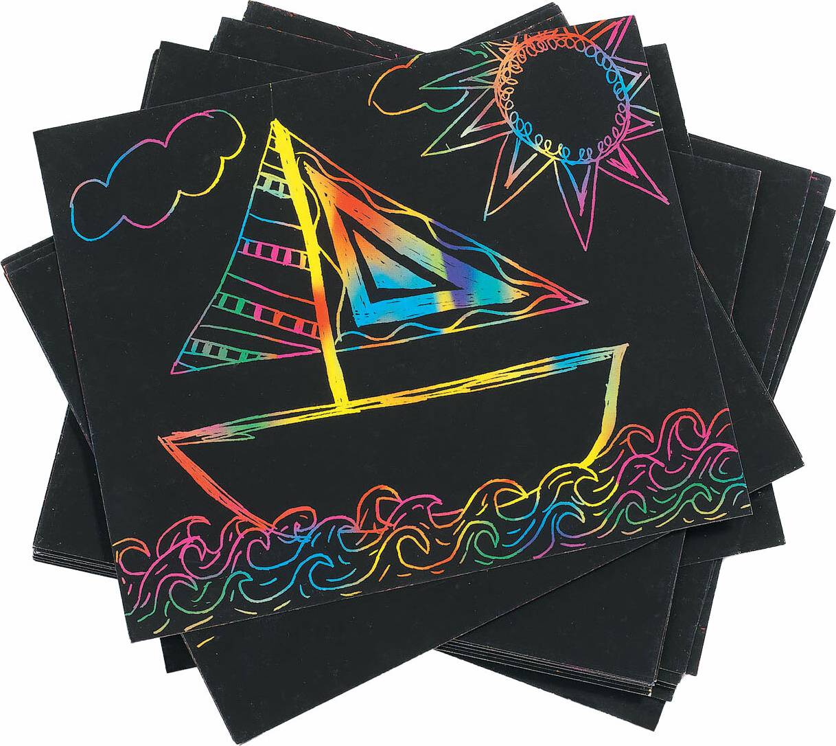 Scratch Card Rainbow Colors Set 100pcs