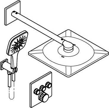 Grohe Grohtherm SmartControl Concealed Shower System with Rainshower SmartActive 310 Cube