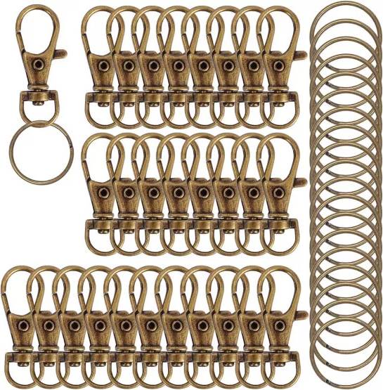 INF Bronze Keychain Hooks with Key Rings