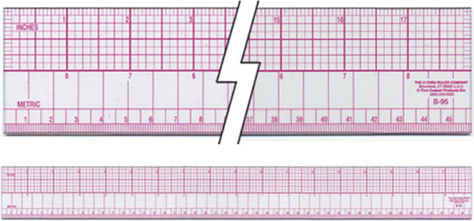 Acme Inch & Metric Beveled Ruler 18"