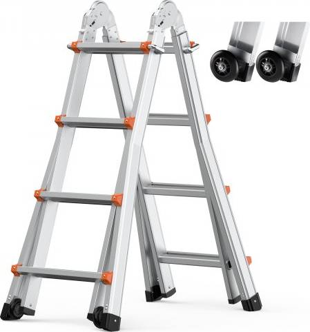 Telescopic ladders VEVOR Telescoping Ladder A Frame 15 FT Extension Multi-Function for Homework