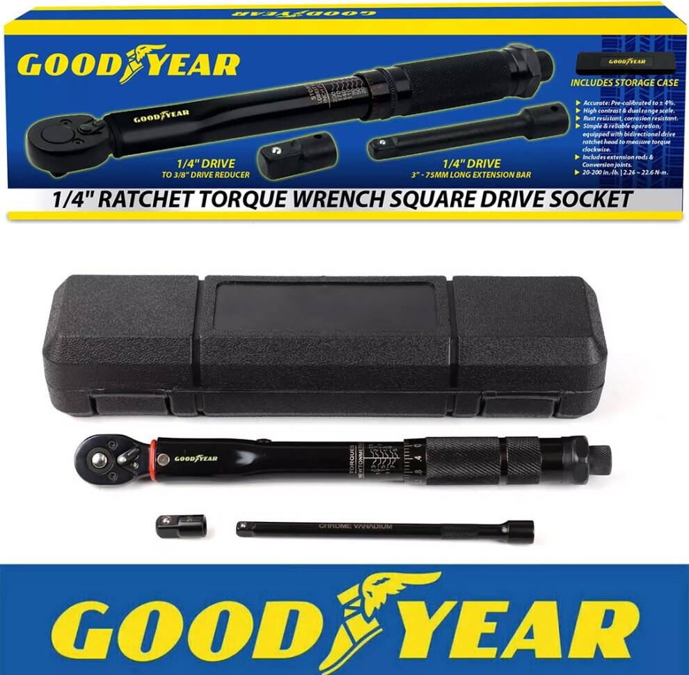 Goodyear Ratcheting Torque 1/4" Socket Set