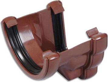 Half round gutter FloPlast Brown RNR3BR Half Round Gutter Adaptor