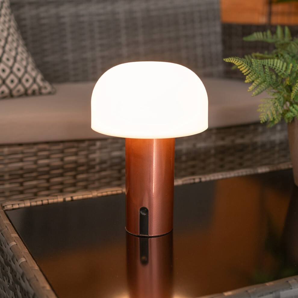 ValueLights Rechargeable Copper Touch Table Lamp LED Out In Bordlampe