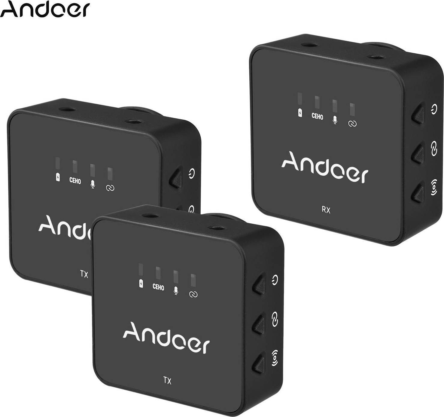 Andoer One-Trigger-Two Wireless Microphone System