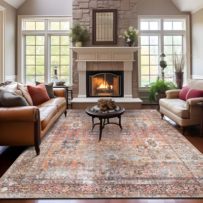 World Rug Gallery Distressed Area 9' x 12' Multicolor