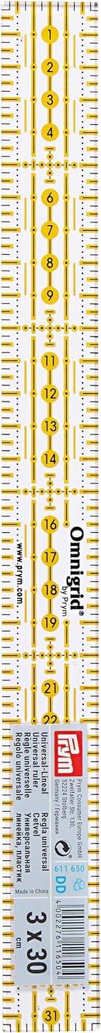 Prym Transparent Ruler 3x30cm