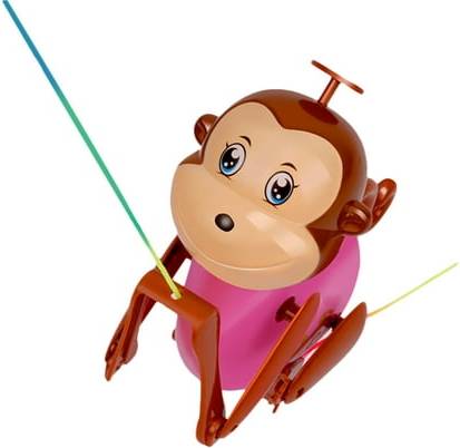 TOYFUNNY Pull String Monkey Toy With Sound Rope