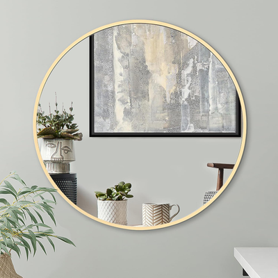 Bathroom vanity mirrors Forclover Round Bathroom Vanity Mirror HUC-R32GD