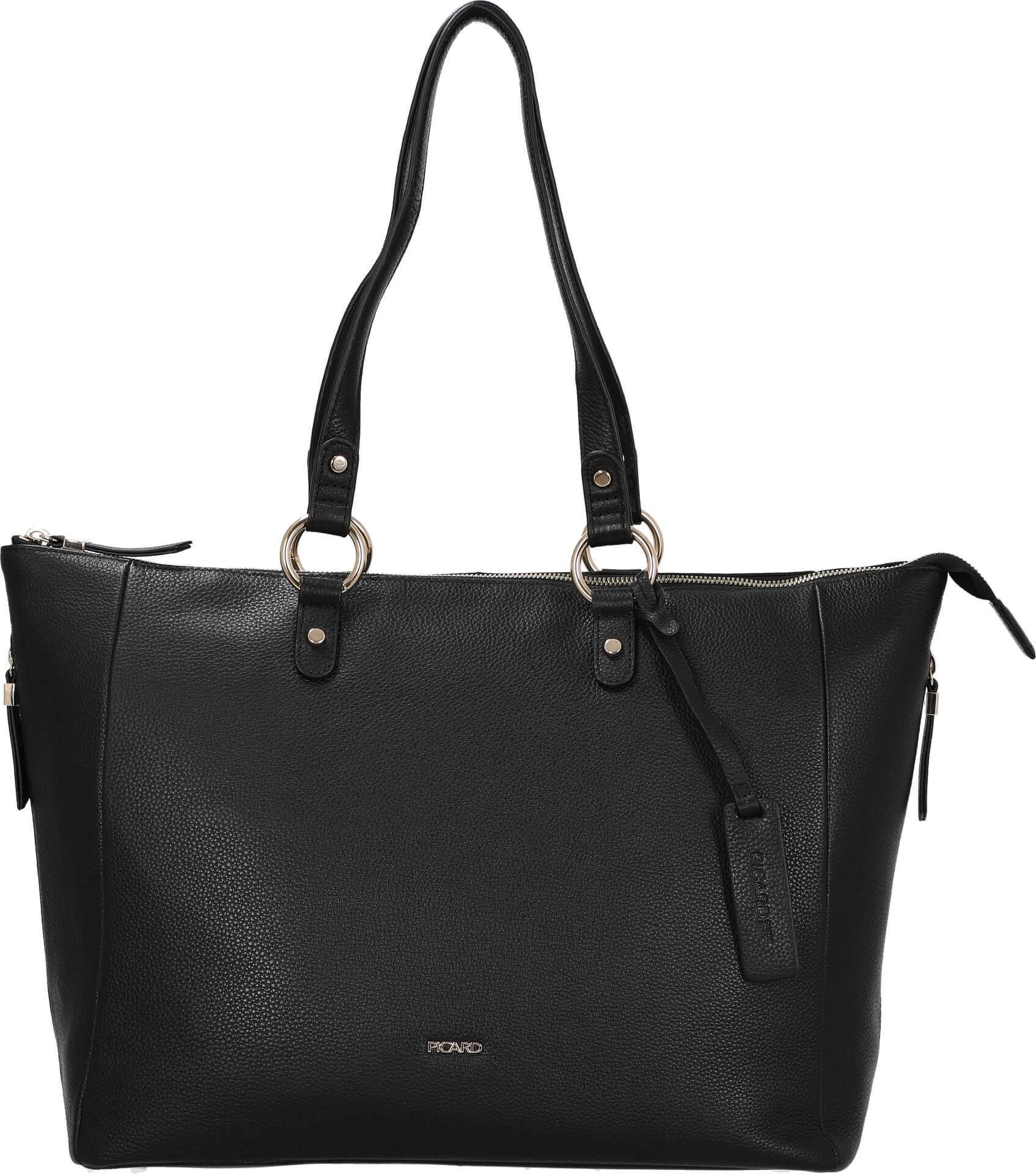 Picard Java Shopper Taske Læder Laptoprum - Sort