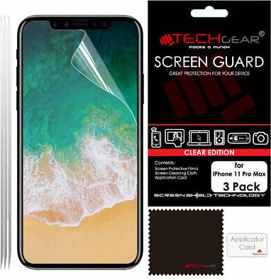 TechGear Clear Screen Protector Guard Covers 3 Pack