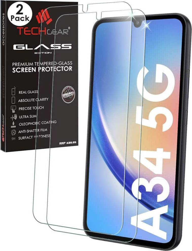 TechGear GLASS Screen Protector Cover 2 Pack