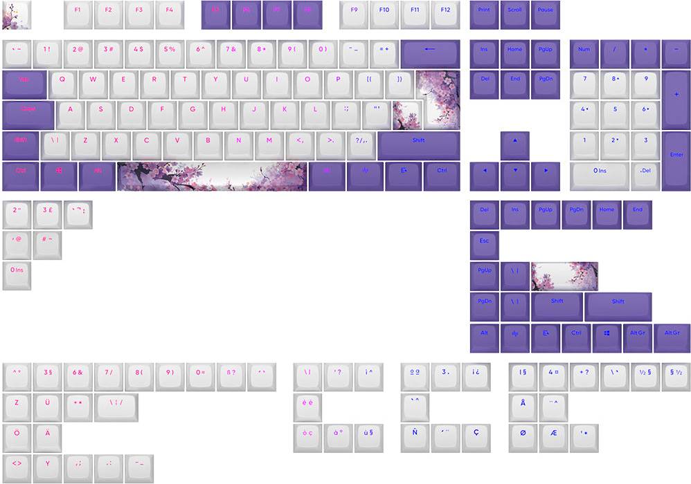 Keycaps Set Violet Horizons
