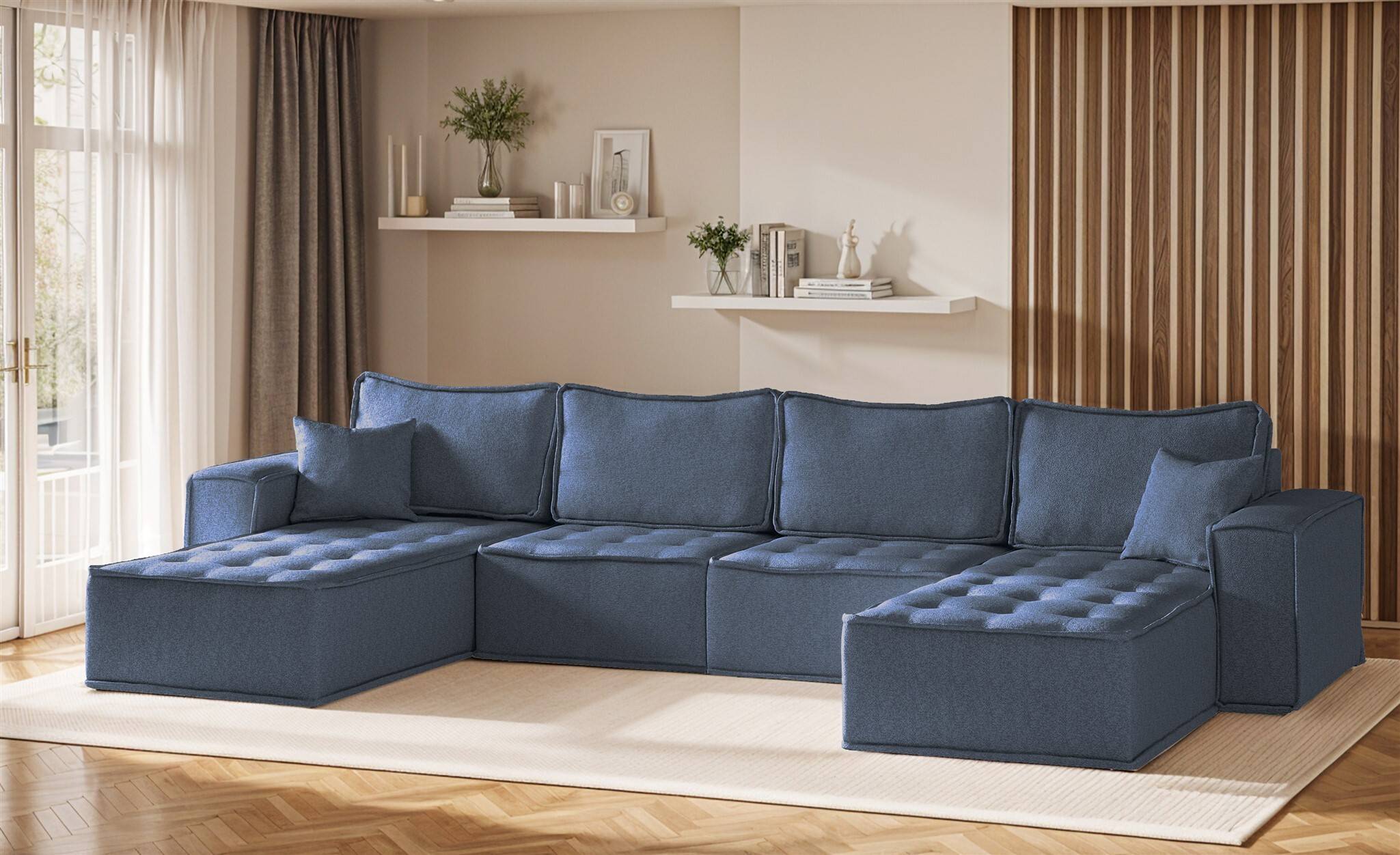 U couch Fun-Möbel Wohnlandschaft U-Form Modulsofa-Set 4-teilig Sofa
