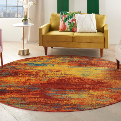 Nourison Essentials 8 x 8 Flame Area Rug Red