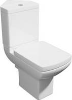 Premium Corner Open Back Rimless Pan Toilet Set