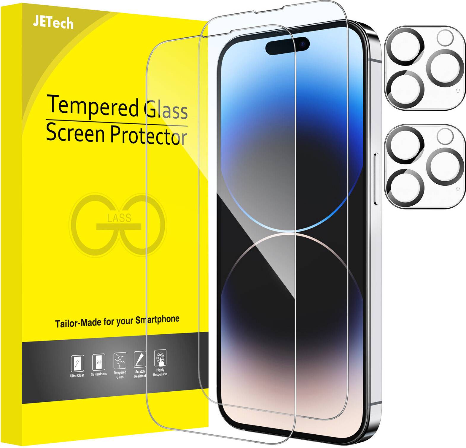 Iphone 14 screen protector JeTech Clear Screen Protector for iPhone 14 Pro