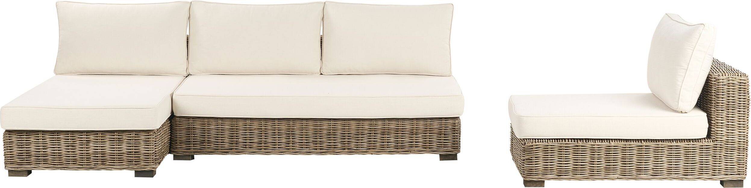 Rattan lounge Beliani Lounge Set Grau Rattan Lounge-Set