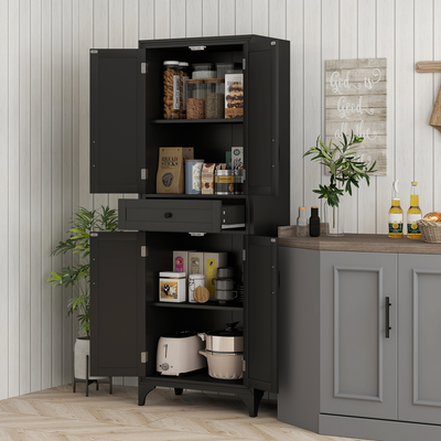 Pantry cabinets black Homcom 67 Inch Kitchen Pantry Storage Cabinet
