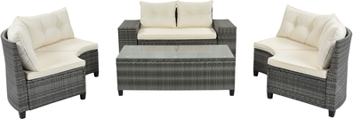 Outdoor sectional set Nestfair Rattan Sectional Sectional Outdoor Lounge Set