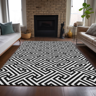 8x10 rugs Addison Rugs Chantille 8 x 10 Polyester Area Rug Black 8x10"