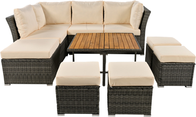 Outdoor sectional set Nestfair Rattan Sectional Sectional Outdoor Lounge Set