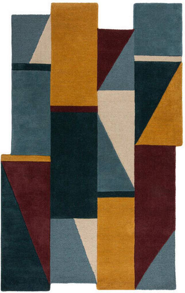 Flair Rugs Shuffle Shaped Wool Rug Multicolor
