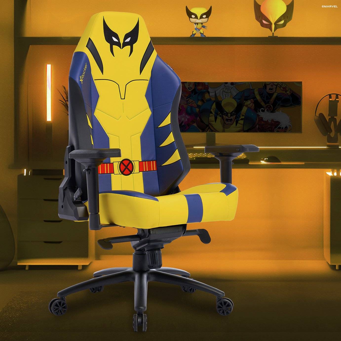 X rocker gaming chair X-Rocker Onyx Gaming Chair Marvel Wolverine