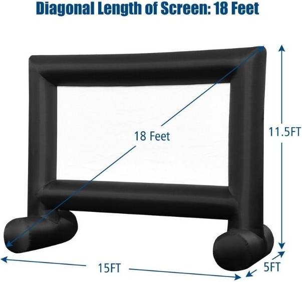 Inflatable projector screen Goplus Inflatable Movie Projector Screen 18Ft Black