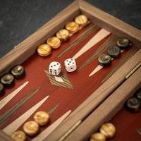 American Red Walnut Inlaid Backgammon