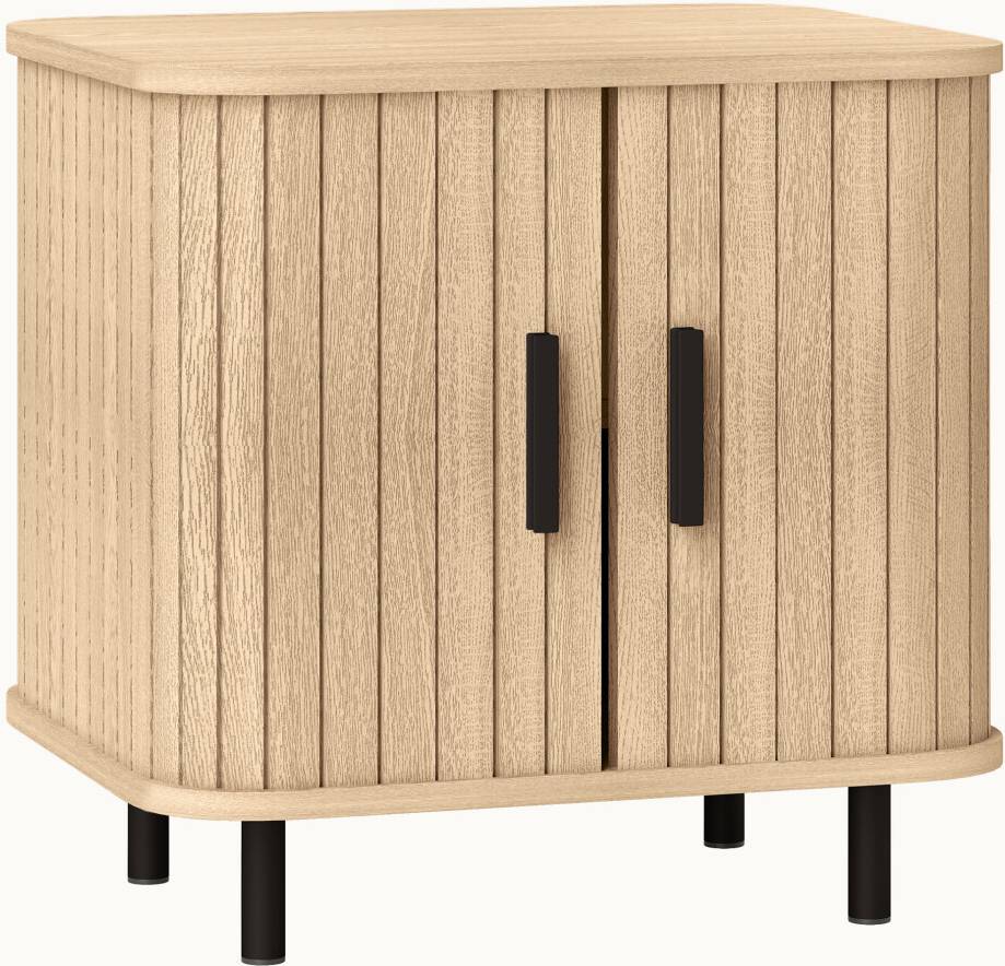 Homcom Nightstand with Sliding Doors Bedside Table