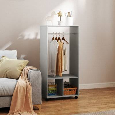 Homcom Open Clothes Rail Grey Wardrobe