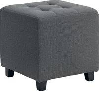 Homcom Small Footstool Square Ottoman Grey Foot Stool
