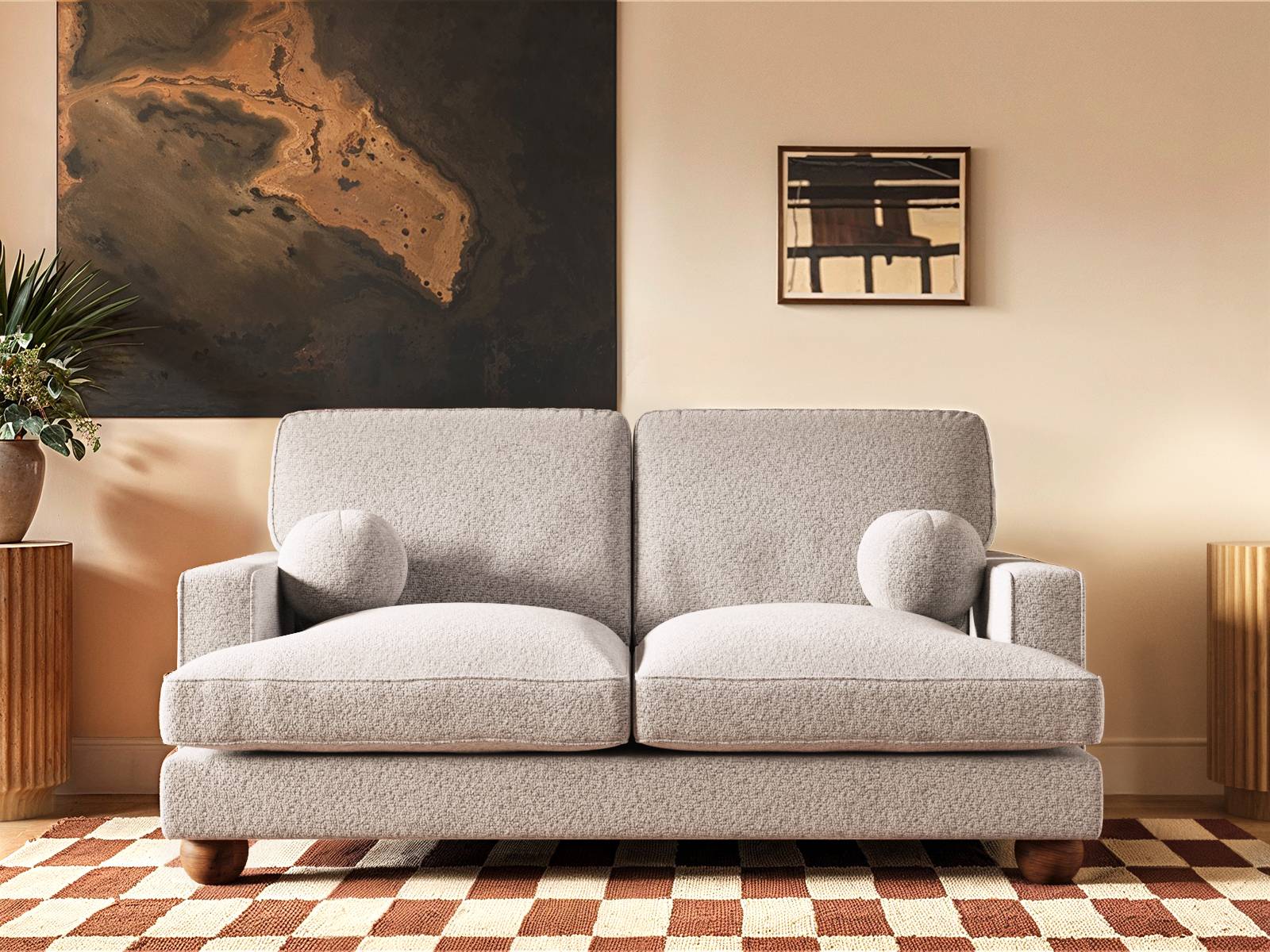Solace+Co Addison 2 Seater Boucle Sofa