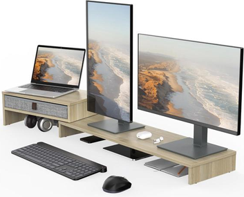 Monitor riser Fenge Dual Monitor Riser Stand with Drawer