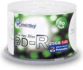 6X BD-R 25GB White Inkjet Hub Printable Video Audio Photo Data Recordable Disc