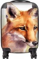 Warren Reed Fox Watercolour Suitcase Brown Small