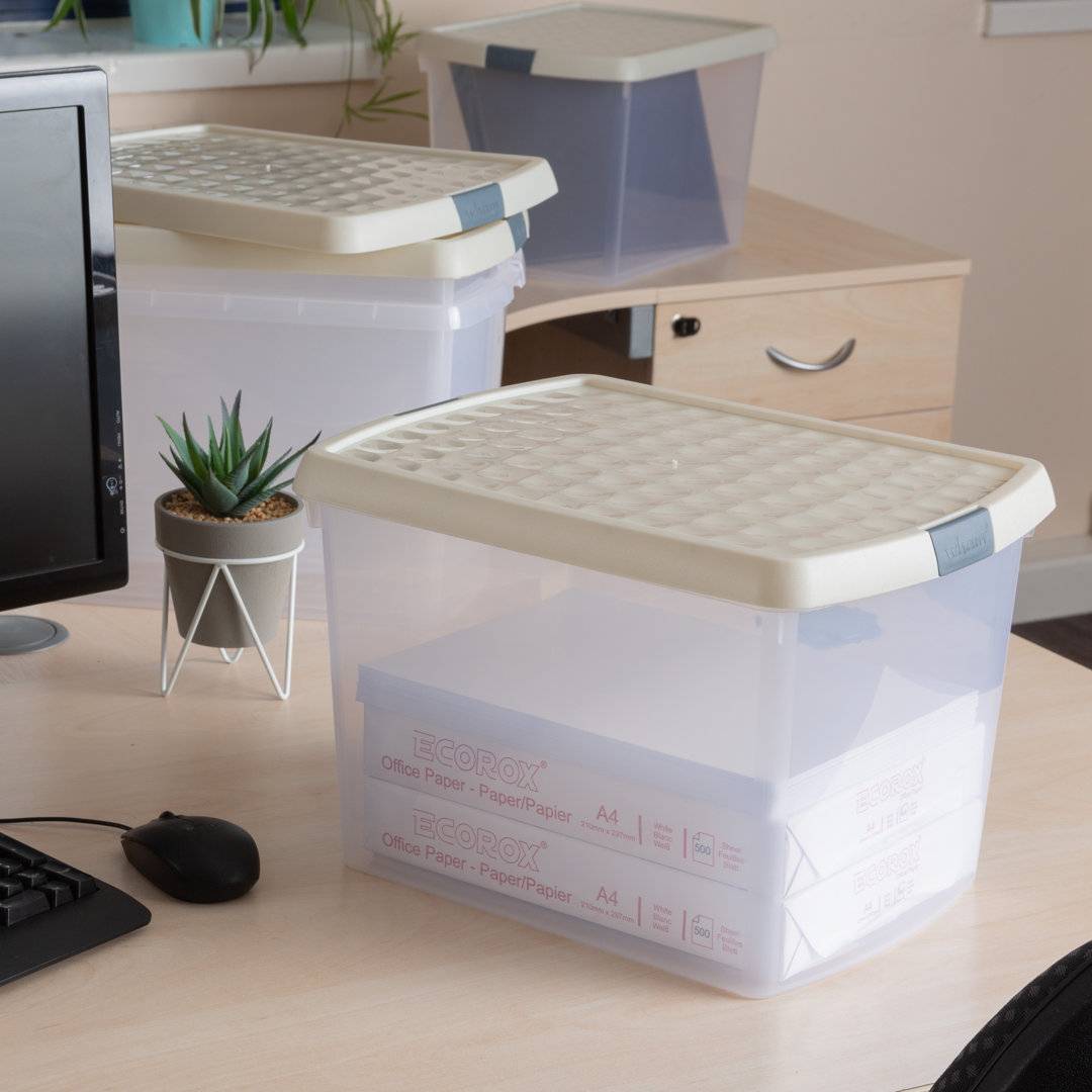 Wham Rectangular Plastic 4x 21.5L Storage Box