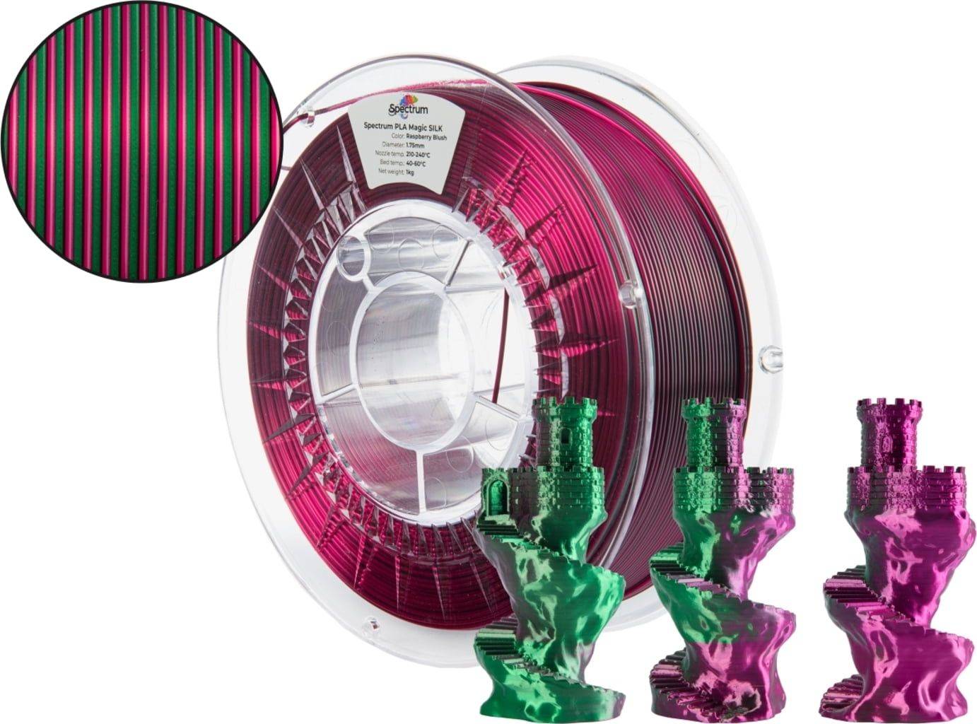 Spectrum Filament PLA Magic Silk Raspberry Blush 175mm 1kg