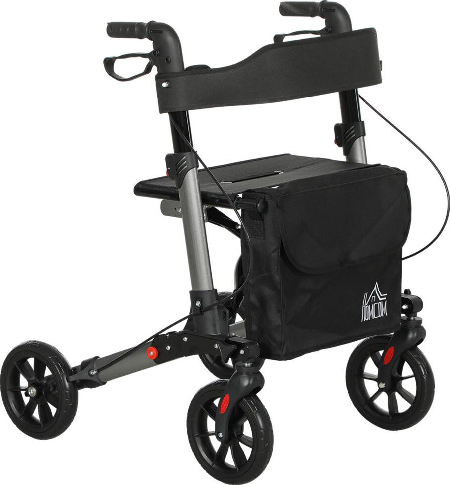 Homcom Adjustable 4 Wheel Rollator Walker