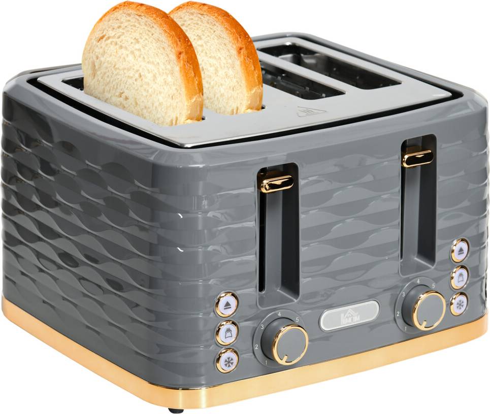 Homcom Toaster with 4 Slot 1600W