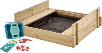 TP Toys Wooden Lidded Sandpit With Dig Explorer Accessory Kit
