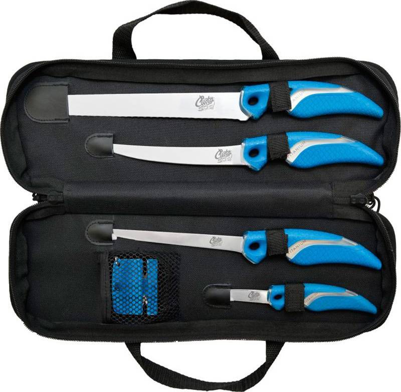 Knife Set With Case Sharpener