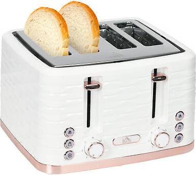 Homcom Toaster 1600W White Ripple