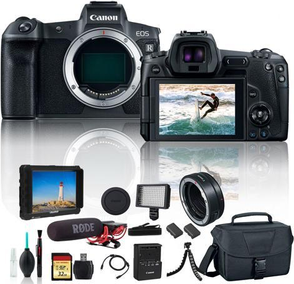 Canon mount adapter ef eos r Canon EOS R Mirrorless Digital Camera 3075C002 With Extra Battery EF Mount Adapter Bag 32GB Memory Card Rode Mic LED Light